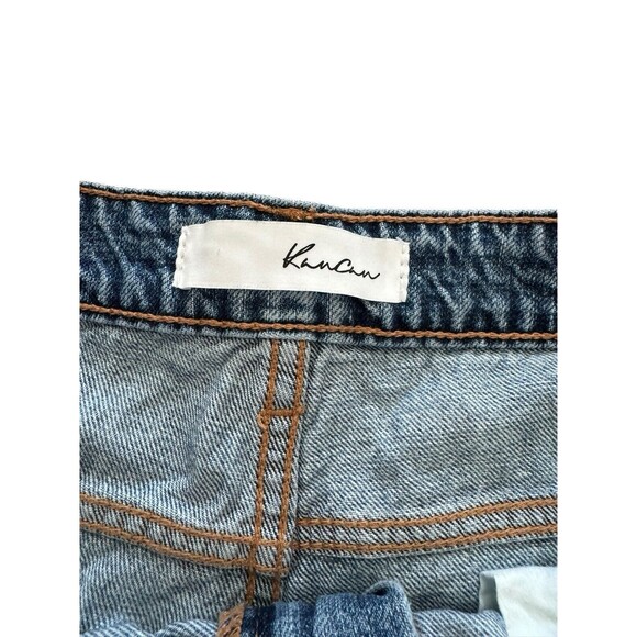 Kancan Estilo Dark Wash Classic Distressed Casual Straight Leg Jeans Size 9/28 - Picture 6 of 7